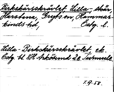 Bild på arkivkortet för arkivposten Birkskärsskrävlet, Lilla-
