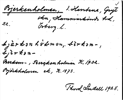 Bild på arkivkortet för arkivposten Bjerkenholmen
