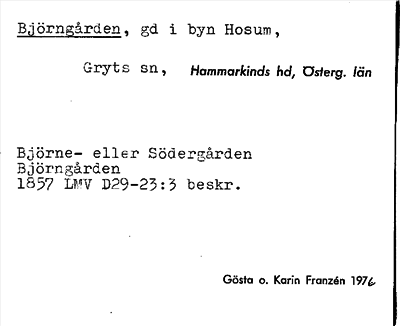 Bild på arkivkortet för arkivposten Björngården