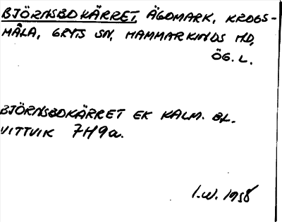 Bild på arkivkortet för arkivposten Björnsbokärret
