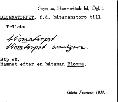 Bild på arkivkortet för arkivposten Blommatorpet