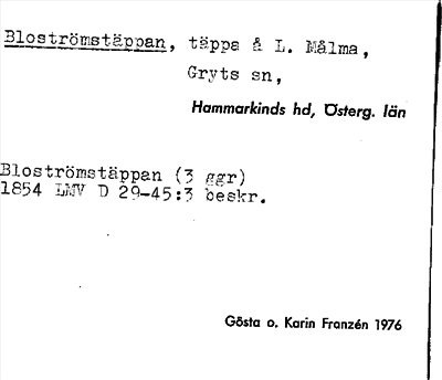 Bild på arkivkortet för arkivposten Bloströmstäppan