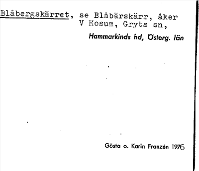 Bild på arkivkortet för arkivposten Blåbergskärret