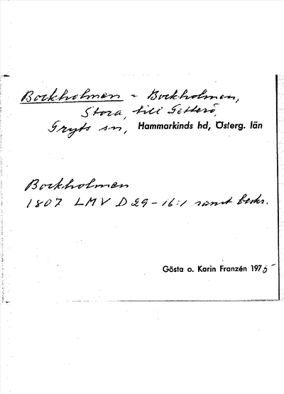 Bild på arkivkortet för arkivposten Bockholmen = Bockholmen, Stora