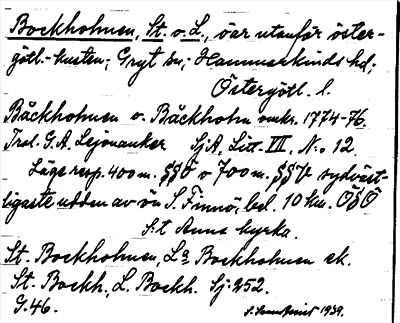 Bild på arkivkortet för arkivposten Bockholmen, St. o. L.