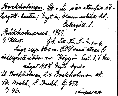 Bild på arkivkortet för arkivposten Bockholmen, St. o. L.