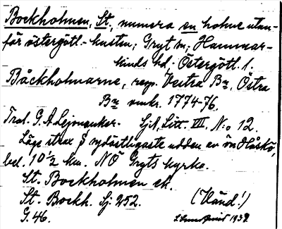 Bild på arkivkortet för arkivposten Bockholmen, St.