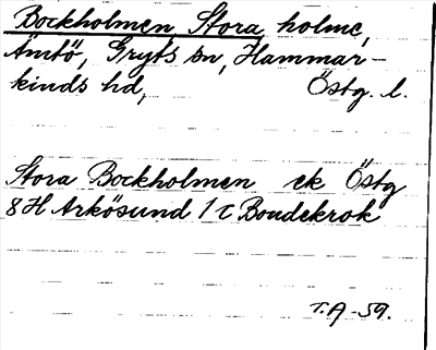 Bild på arkivkortet för arkivposten Bockholmen, Stora