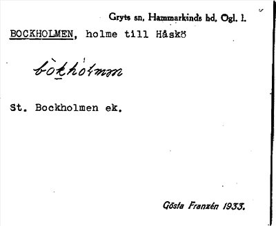 Bild på arkivkortet för arkivposten Bockholmen