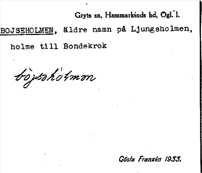Bild på arkivkortet för arkivposten Bojseholmen