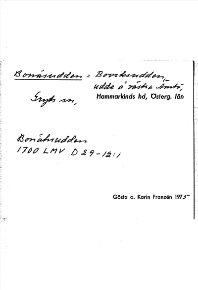 Bild på arkivkortet för arkivposten Bonäsudden = Boviksudden