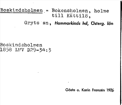 Bild på arkivkortet för arkivposten Boskindsholmen