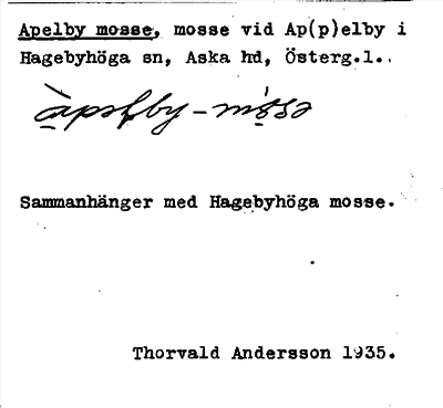 Bild på arkivkortet för arkivposten Apelby mosse