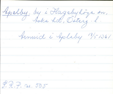 Bild på arkivkortet för arkivposten Apelby