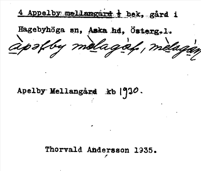 Bild på arkivkortet för arkivposten Appelby mellangård