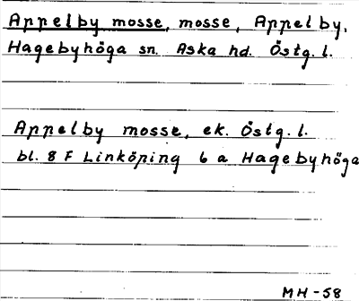 Bild på arkivkortet för arkivposten Appelby mosse