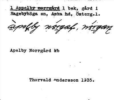Bild på arkivkortet för arkivposten Appelby norrgård