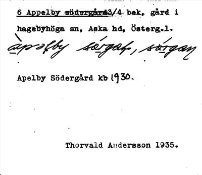 Bild på arkivkortet för arkivposten Appelby södergård