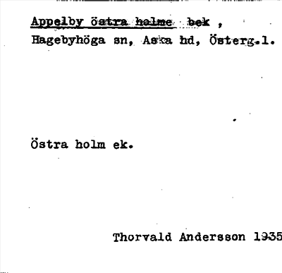 Bild på arkivkortet för arkivposten Appelby östra holme