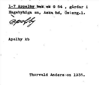 Bild på arkivkortet för arkivposten Appelby