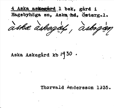 Bild på arkivkortet för arkivposten Aska askegård
