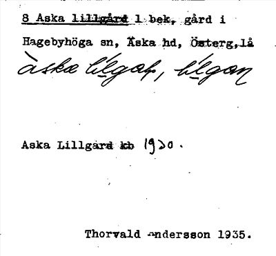 Bild på arkivkortet för arkivposten Aska lillgård