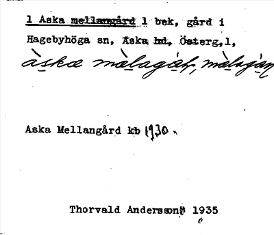 Bild på arkivkortet för arkivposten Aska mellangård