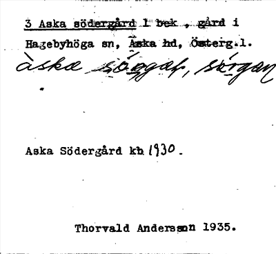 Bild på arkivkortet för arkivposten Aska södergård