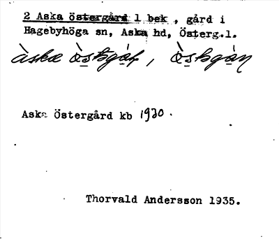Bild på arkivkortet för arkivposten Aska östergård