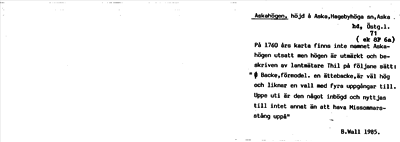 Bild på arkivkortet för arkivposten Askahögen