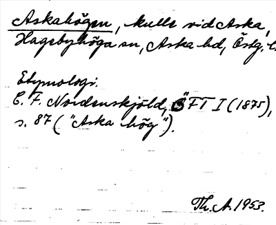 Bild på arkivkortet för arkivposten Askahögen