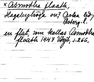 Bild på arkivkortet för arkivposten *Asmodha flaath