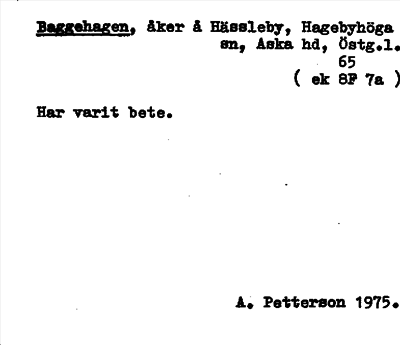 Bild på arkivkortet för arkivposten Baggehagen