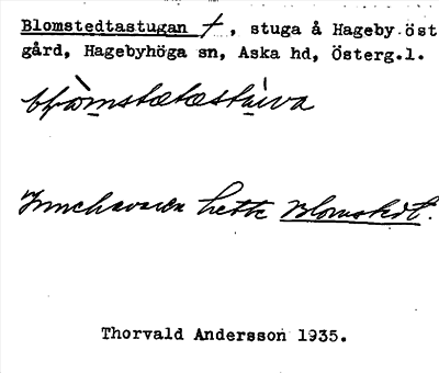 Bild på arkivkortet för arkivposten Blomstedtastugan
