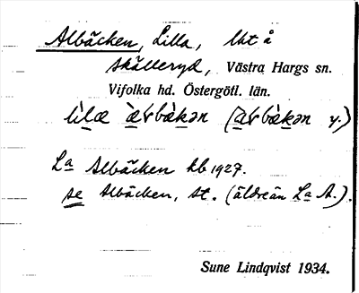 Bild på arkivkortet för arkivposten Albäcken, Lilla