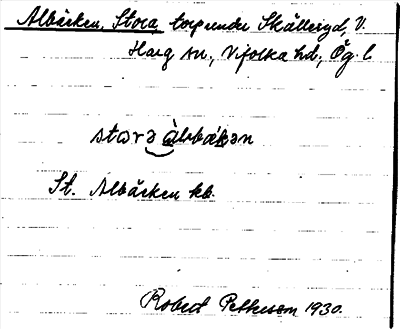 Bild på arkivkortet för arkivposten Albäcken, Stora