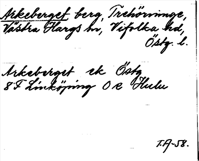 Bild på arkivkortet för arkivposten Arkeberget