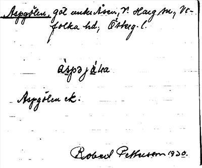 Bild på arkivkortet för arkivposten Aspgölen