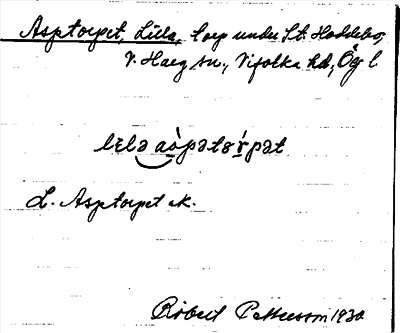 Bild på arkivkortet för arkivposten Asptorpet, Lilla