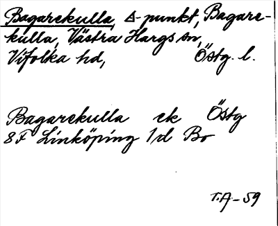 Bild på arkivkortet för arkivposten Bagarekulla