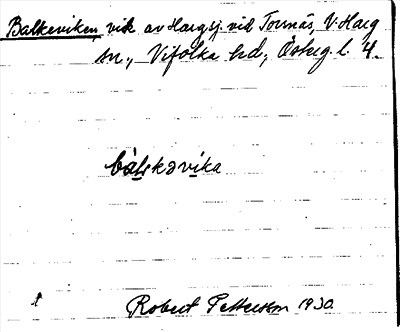 Bild på arkivkortet för arkivposten Balkeviken