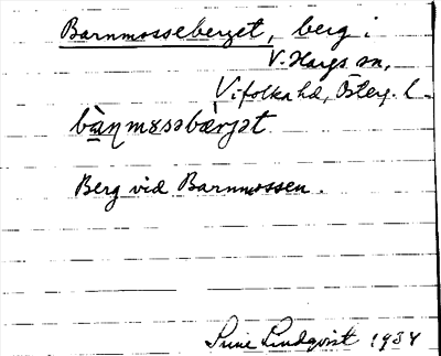 Bild på arkivkortet för arkivposten Barnmosseberget