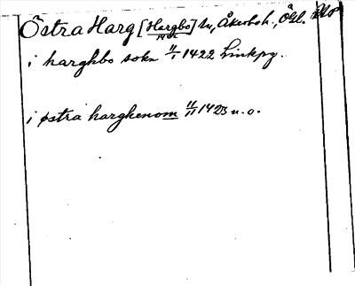 Bild på arkivkortet för arkivposten Östra, Harg [Harbo]