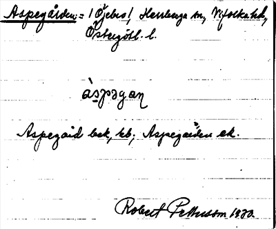 Bild på arkivkortet för arkivposten Aspegården = Öjebro