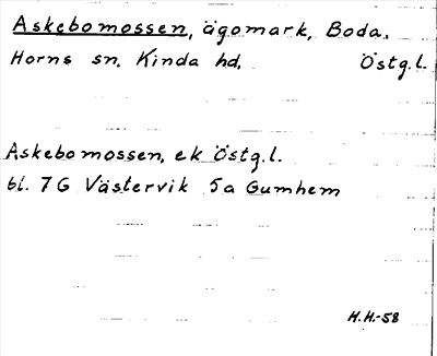Bild på arkivkortet för arkivposten Askebomossen