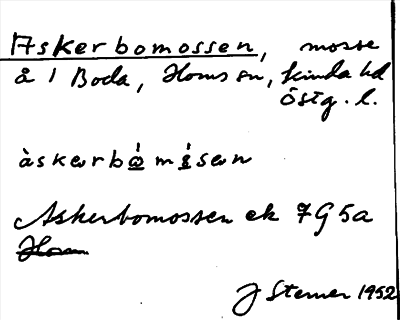 Bild på arkivkortet för arkivposten Askerbomossen