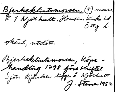 Bild på arkivkortet för arkivposten Bjerkeklintsmossen