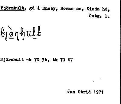 Bild på arkivkortet för arkivposten Björnhult