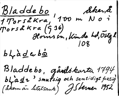 Bild på arkivkortet för arkivposten Bladdebo