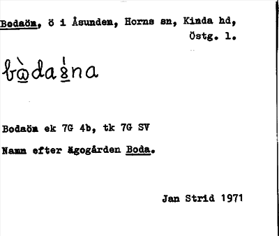 Bild på arkivkortet för arkivposten Bodaön